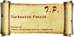 Turkovics Patrik névjegykártya